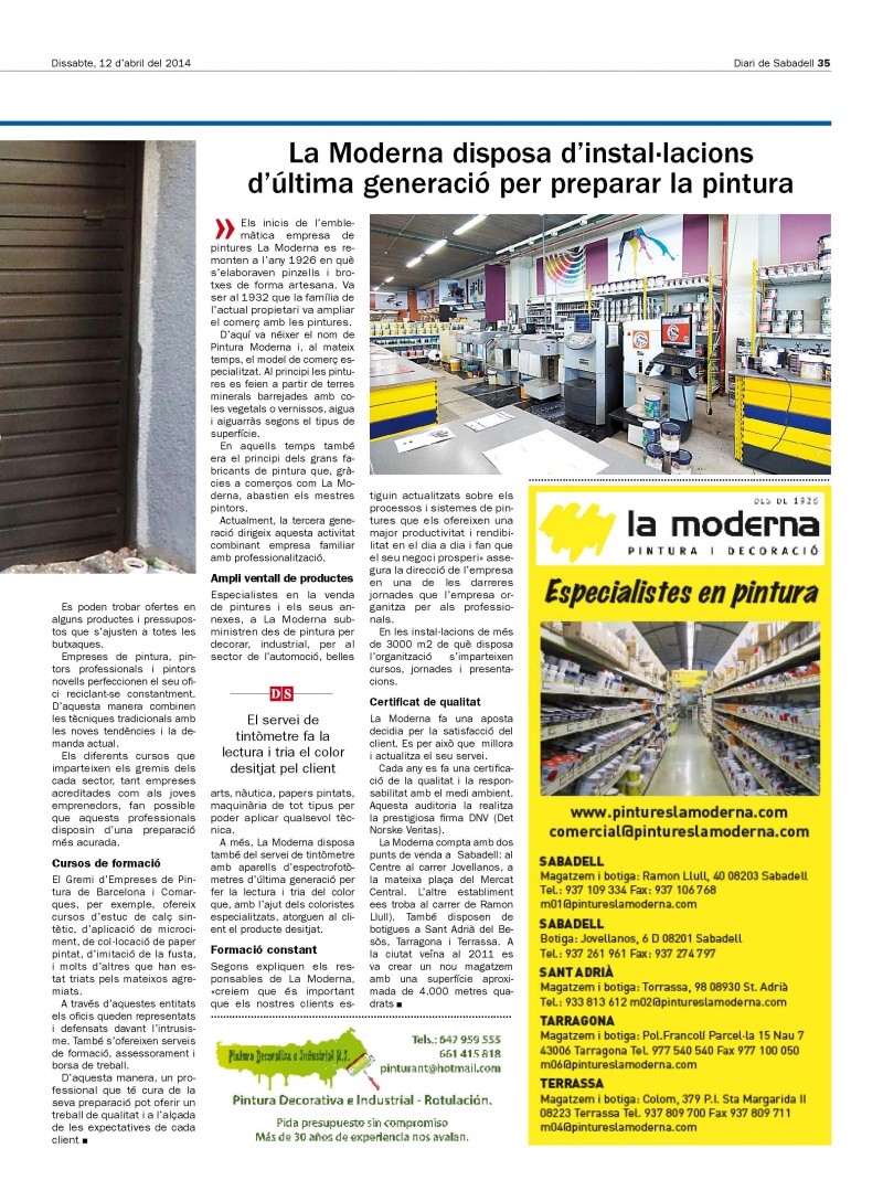 PUBLICACIÓN EN EL DIARI DE SABADELL